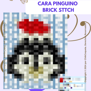 Cara Pingüino Brick Stitch